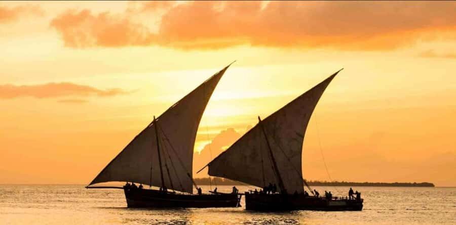 FROM NUNGWI; SUNSET DHOW CRUISE EXPERIENCE - Step Aboard: Shared Dhow, Snacks, and Music