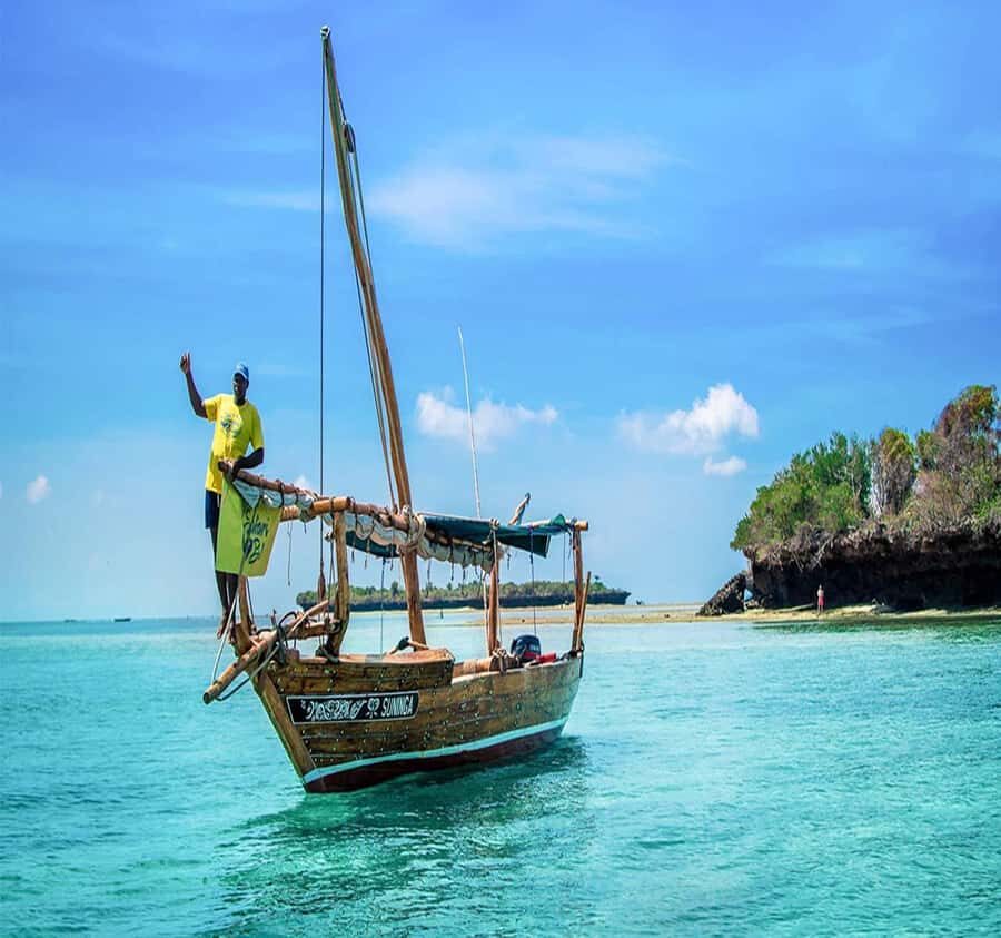 From Paje/Jambian: Safari Blue Snorkelling with Lunch - Sailing in Menai Bay: why that protected-water setup matters