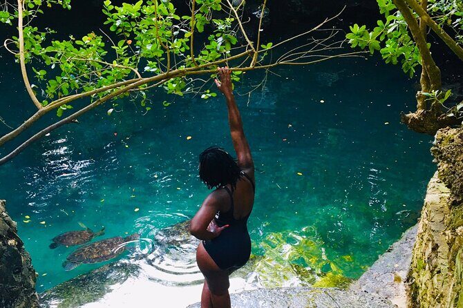Full - Day Private Zanzibar Tour with dolphins & Sunset Beach - Baraka Natural Aquarium in Nungwi: sea turtles in a coral-eroded “natural tank”