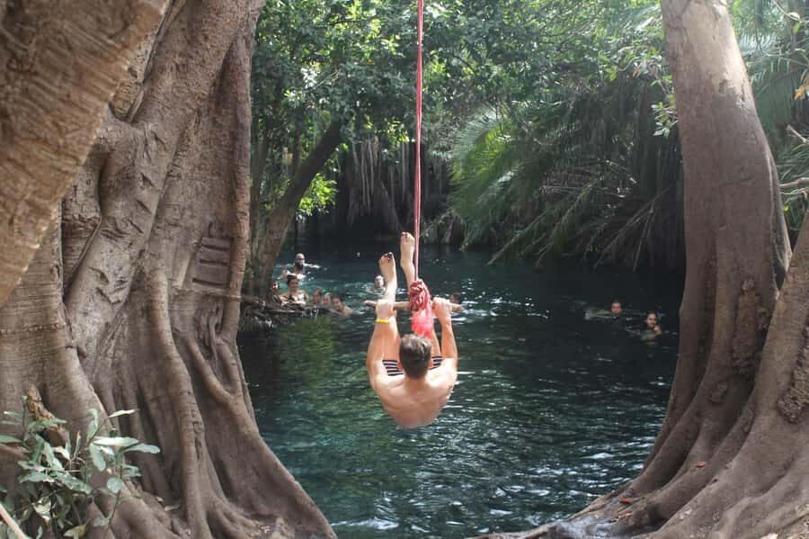 Private Chemka/Kikuletwa hotsprings with lunch & drinks - Entering the water zone: clear springs, strong current, and Garra rufa fish