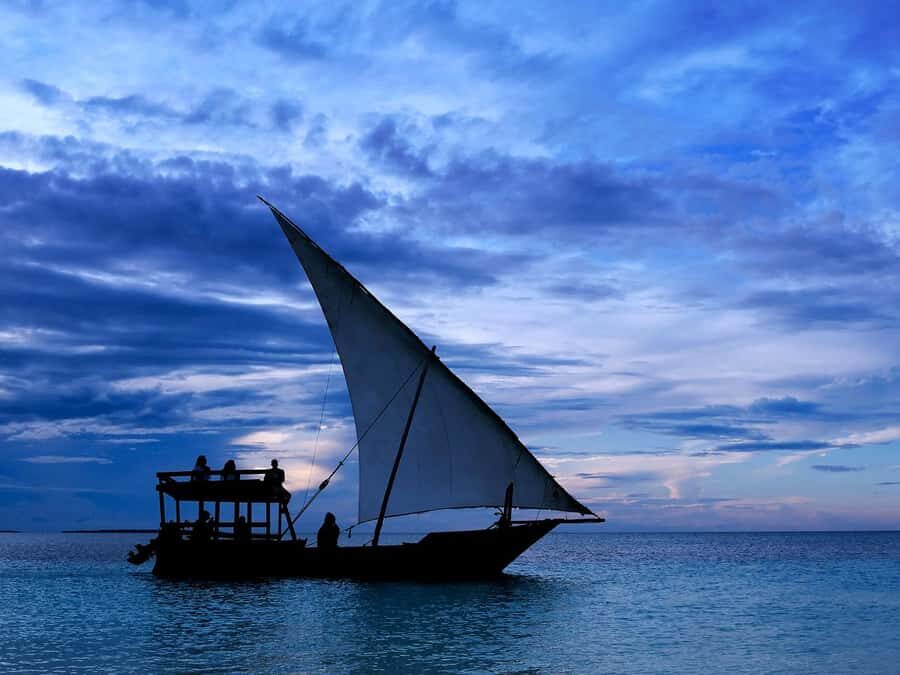 Sunset Dhow from Kendwa/Nungwi Magic Hour on the Ocean - Onboard Life: Drinks, Tropical Fruit, and Ocean Views